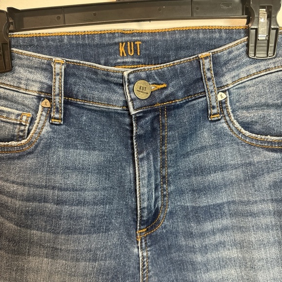 kUT From The Kloth High Rise Crop Straight Leg Blue Jeans Sz 6 - Picture 4 of 16